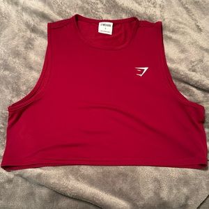 Red Gymshark Muscle Crop Tank